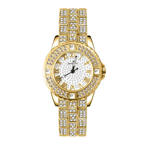 Diamond Women Watches Gold Watch Ladies Wrist Watches Luxury Brand Rhinestone Women's Bracelet Watches Female Relogio Feminino