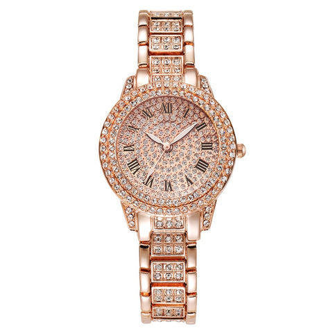 Diamond Women Watches Gold Watch Ladies Wrist Watches Luxury Brand Rhinestone Women's Bracelet Watches Female Relogio Feminino