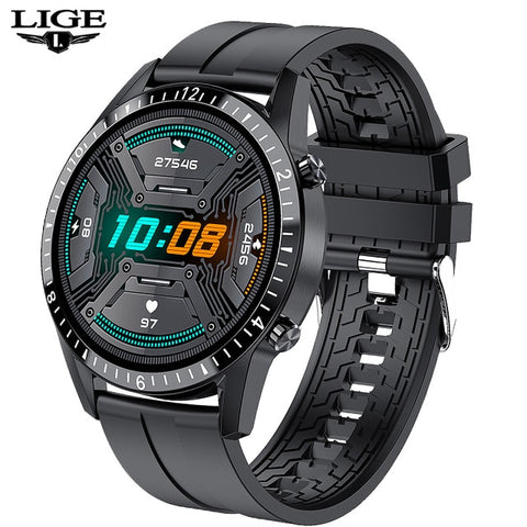LIGE 2022 Full circle touch screen steel Band luxury Bluetooth call Men smart watch Waterproof Sport Activity fitness watch+box