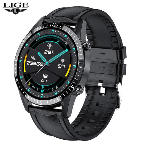 LIGE 2022 Full circle touch screen steel Band luxury Bluetooth call Men smart watch Waterproof Sport Activity fitness watch+box