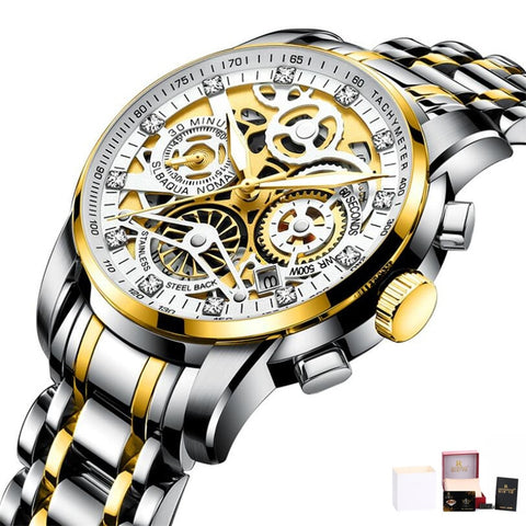 Flywheel Rotating Window Mens Watches Luxury Fashion Luminous Auto Date Men Quartz Watch Waterproof Male Clock relogios Relogio