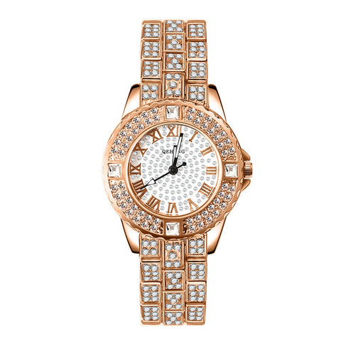 Diamond Women Watches Gold Watch Ladies Wrist Watches Luxury Brand Rhinestone Women's Bracelet Watches Female Relogio Feminino