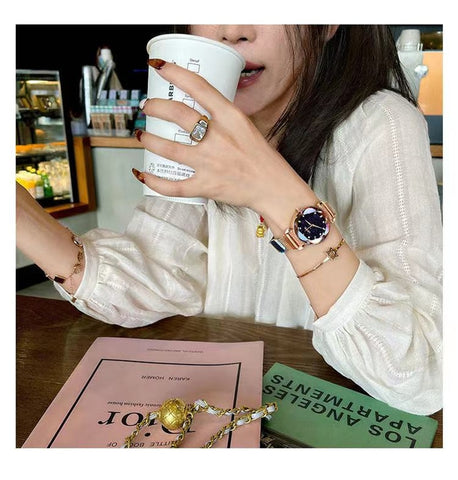 2021 Brand Women Watches Fashion Square Ladies Quartz Watch Bracelet Set Green Dial Simple Rose Gold Mesh Luxury Women Watches