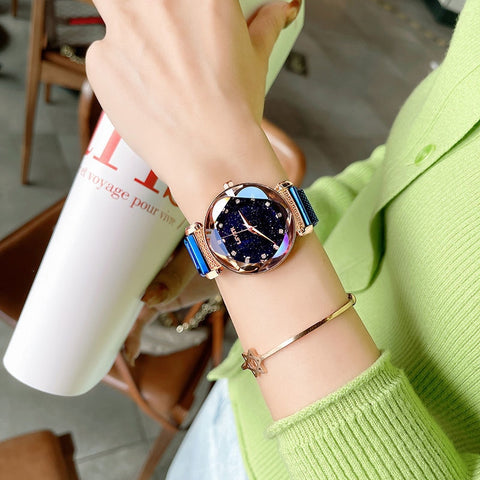 2021 Brand Women Watches Fashion Square Ladies Quartz Watch Bracelet Set Green Dial Simple Rose Gold Mesh Luxury Women Watches