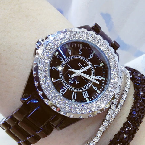 Ceramic Diamond Watches Woman 2021 Famous Brand Black Watch Women Strap Women's Wristwatch Rhinestone Women Wrist Watches 2020