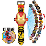 Children Watch The 3D Projection Cartoon Ultraman Spiderman Ironman Princess Digital Watches Kids Watches Toy