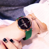 2021 Brand Women Watches Fashion Square Ladies Quartz Watch Bracelet Set Green Dial Simple Rose Gold Mesh Luxury Women Watches