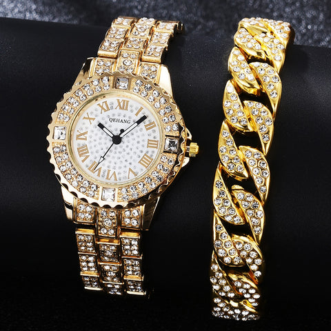 Diamond Women Watches Gold Watch Ladies Wrist Watches Luxury Brand Rhinestone Women's Bracelet Watches Female Relogio Feminino