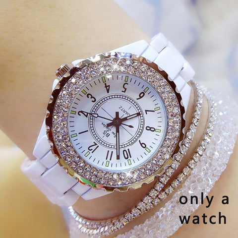 Ceramic Diamond Watches Woman 2021 Famous Brand Black Watch Women Strap Women's Wristwatch Rhinestone Women Wrist Watches 2020