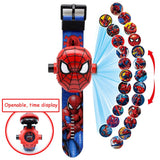 Children Watch The 3D Projection Cartoon Ultraman Spiderman Ironman Princess Digital Watches Kids Watches Toy