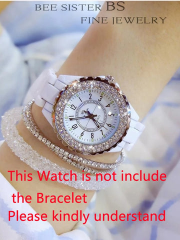 Ceramic Diamond Watches Woman 2021 Famous Brand Black Watch Women Strap Women's Wristwatch Rhinestone Women Wrist Watches 2020